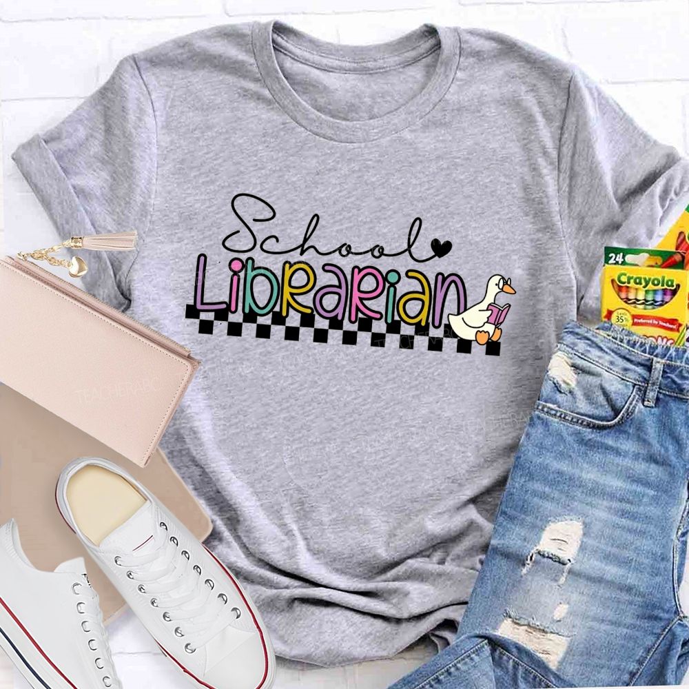 School Librarian Magic And Black Checkers T-shirt