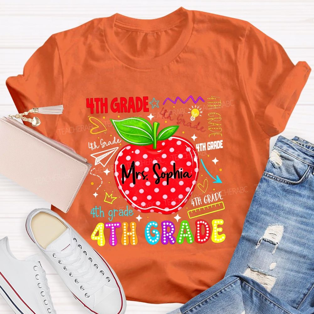 Personalized Name And Grade My Happy Classroom Life Teacher T-shirt
