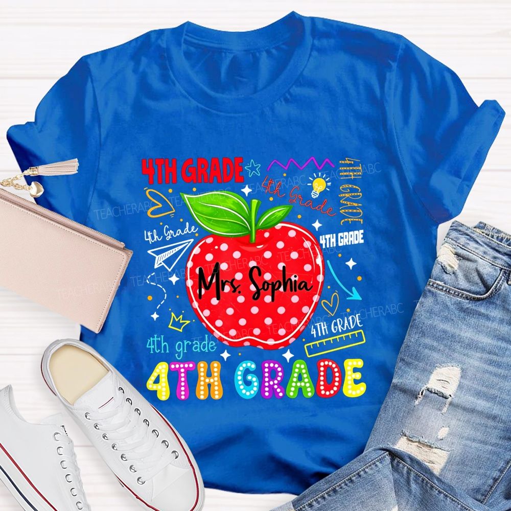 Personalized Name And Grade My Happy Classroom Life Teacher T-shirt