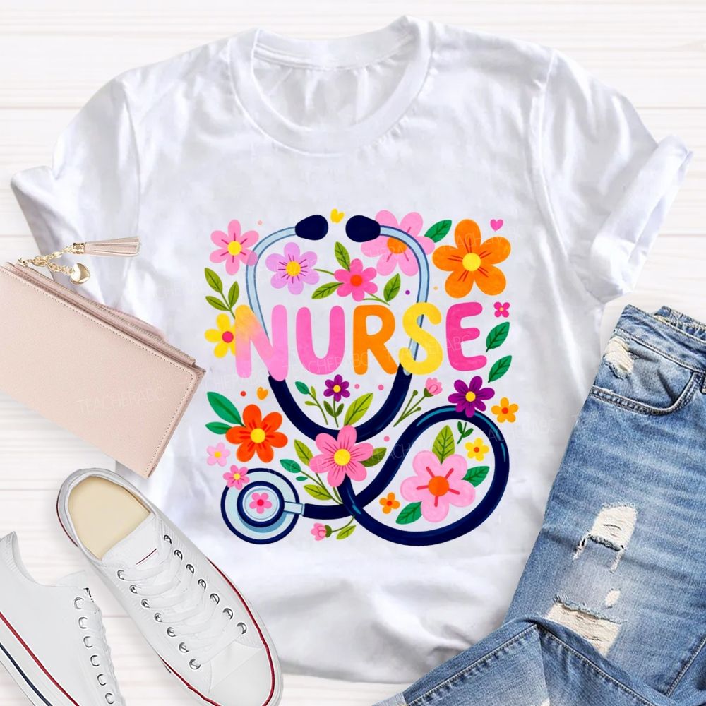 Nurse Life Surrounded By Blooms T-shirt