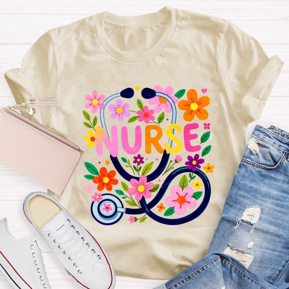 Nurse Life Surrounded By Blooms T-shirt