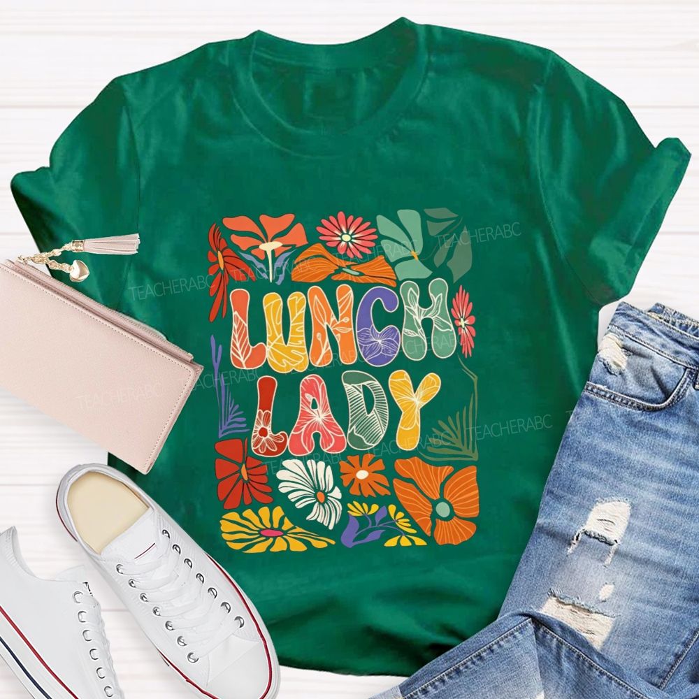 Floral Lunch Lady Life Wildflower T-shirt