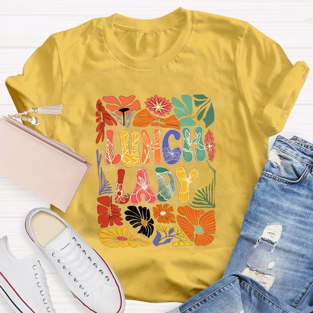 Floral Lunch Lady Life Wildflower T-shirt