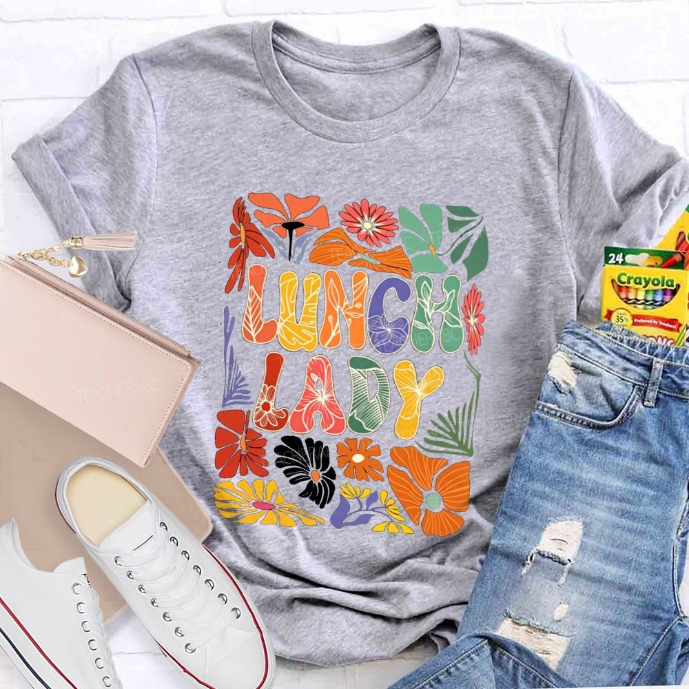 Floral Lunch Lady Life Wildflower T-shirt
