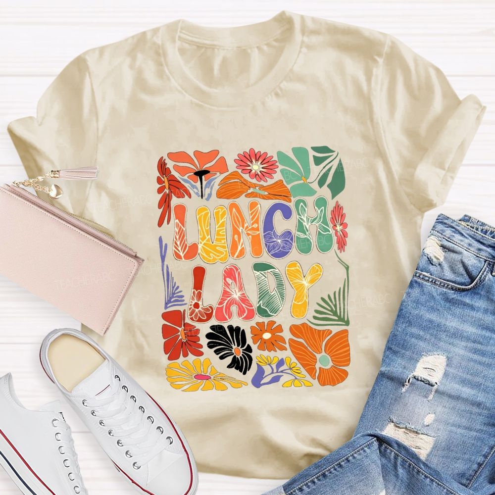 Floral Lunch Lady Life Wildflower T-shirt