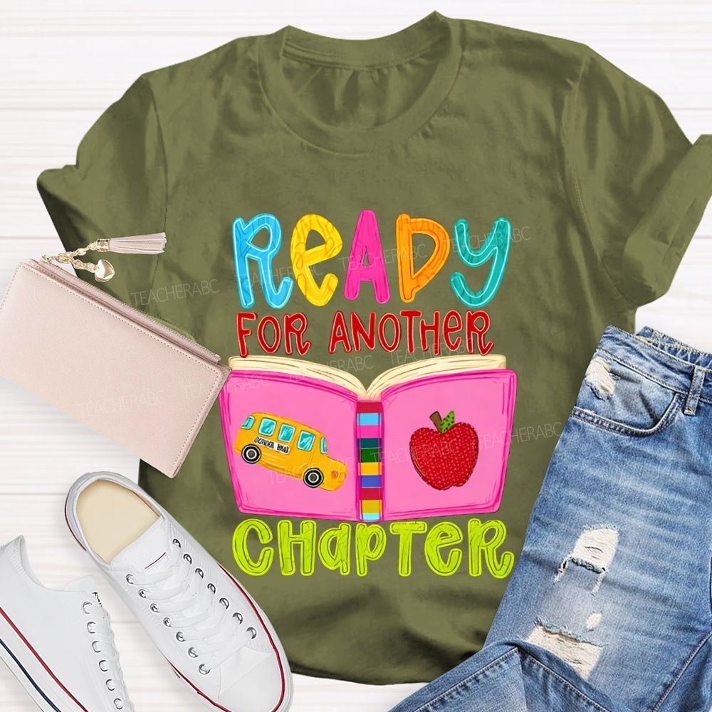 Ready For Another Chapter Book Apple Back To School Teacher T-Shirt
