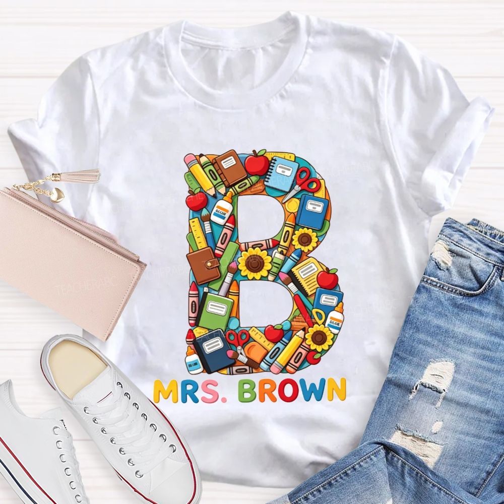 Personalized Name Teacher Love Read Teacher T-shirt