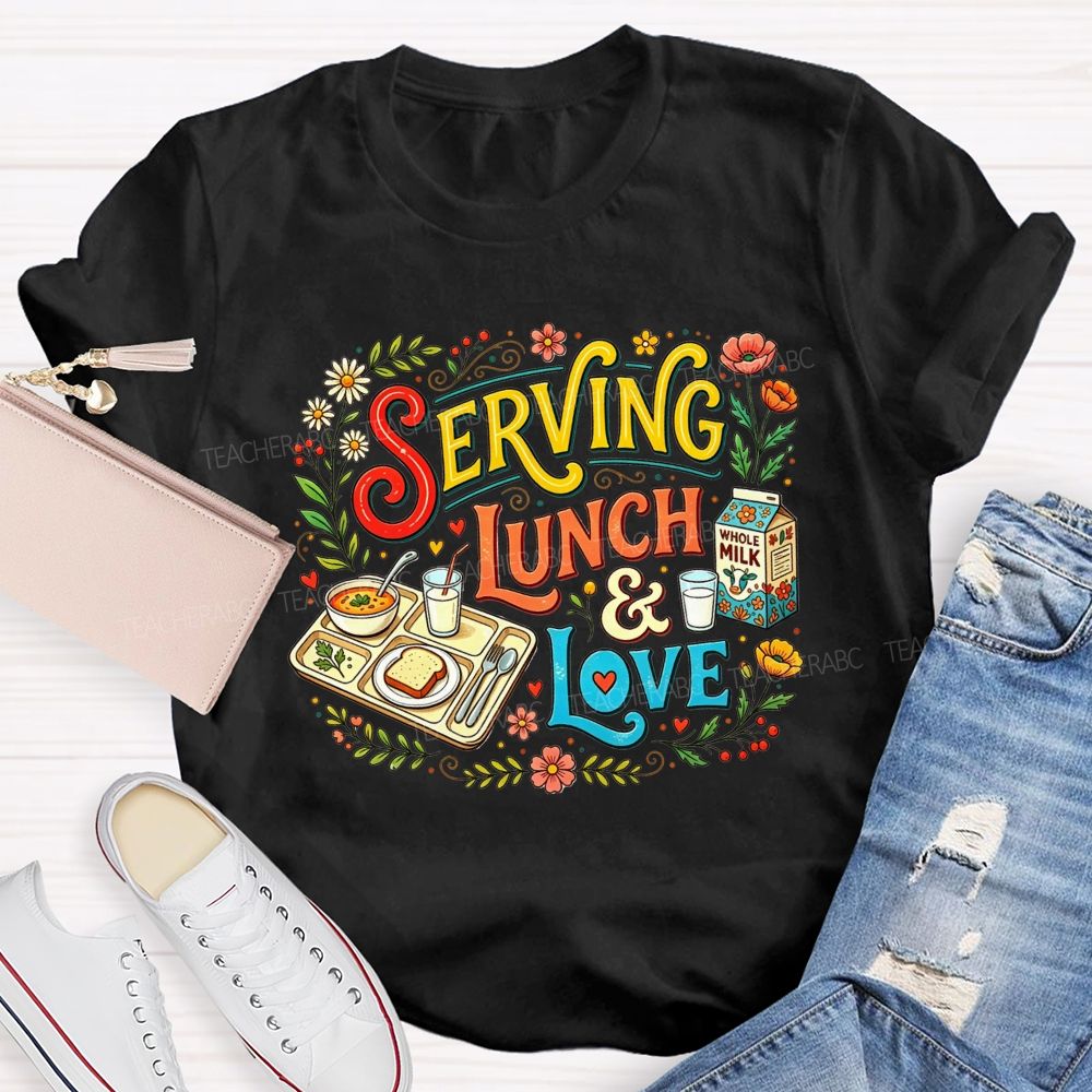 Lunch Lady Serving Lunch And Love T-shirt