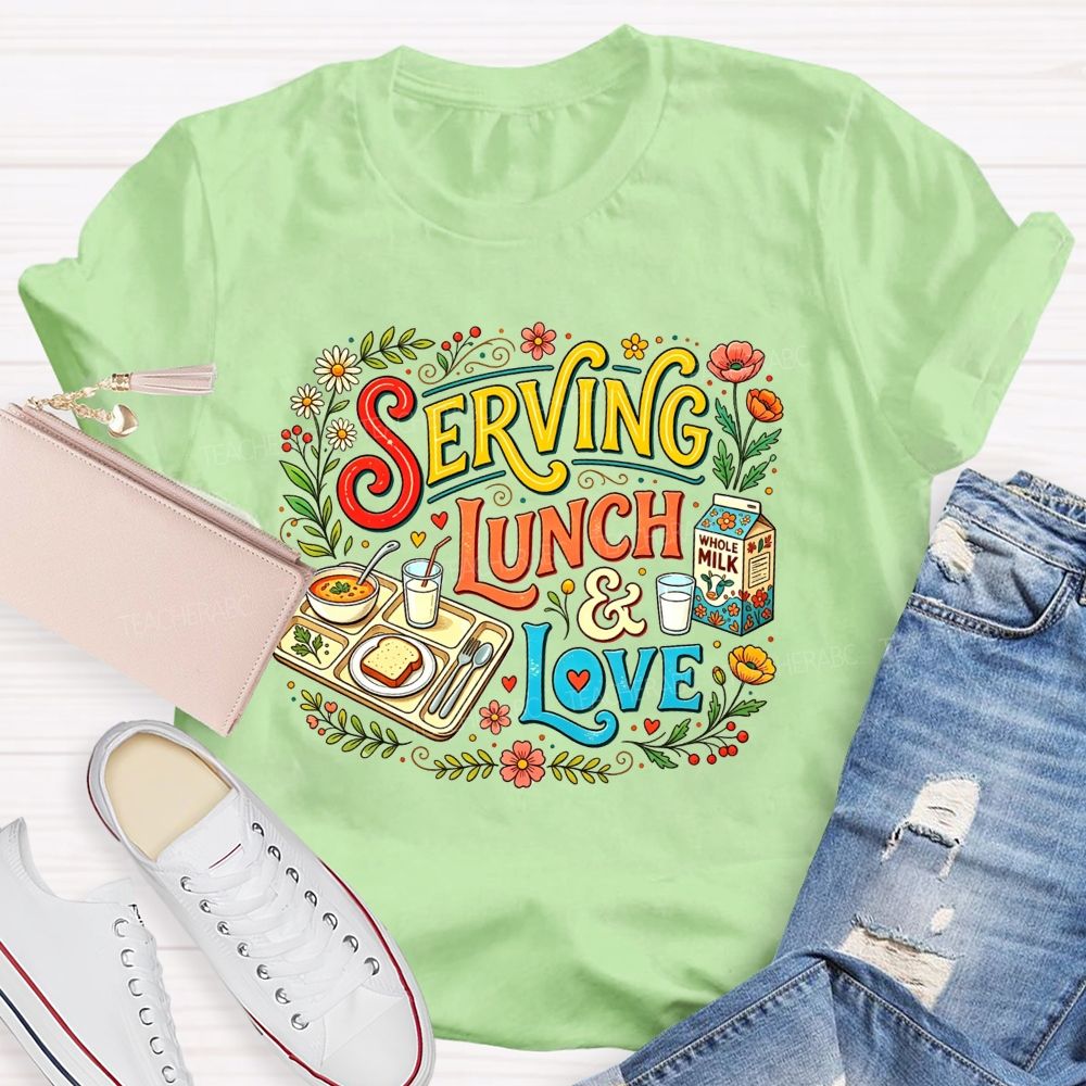 Lunch Lady Serving Lunch And Love T-shirt