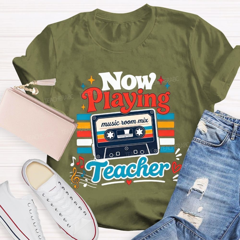 Now Playing Music Room Mix Teacher Music Teacher T-shirt