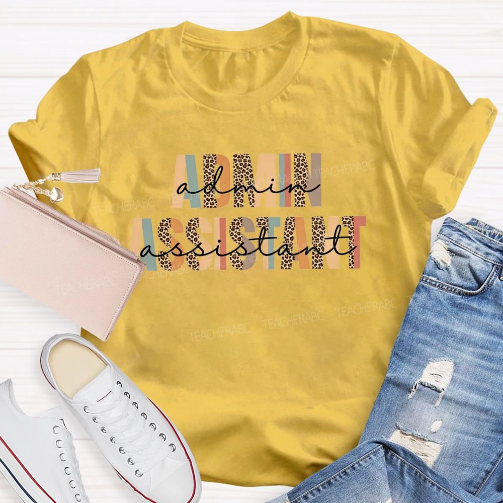 Leopard Neutral Boho Admin Assistant T-shirt