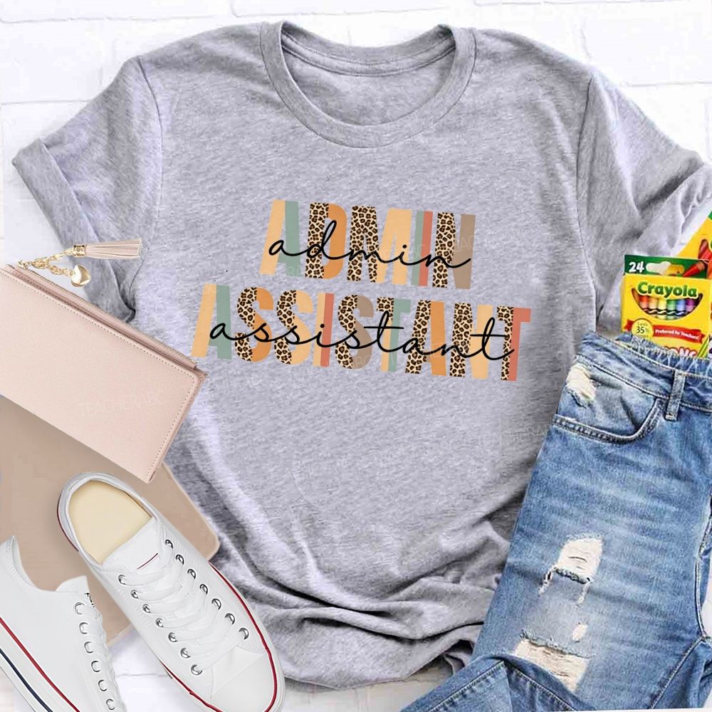 Leopard Neutral Boho Admin Assistant T-shirt