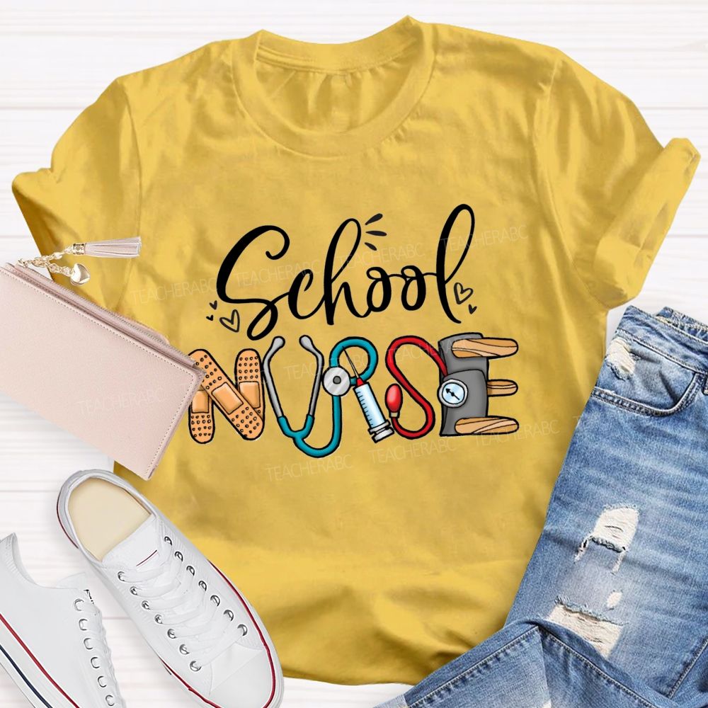 School Nurse Stethoscope Teacher T-Shirt
