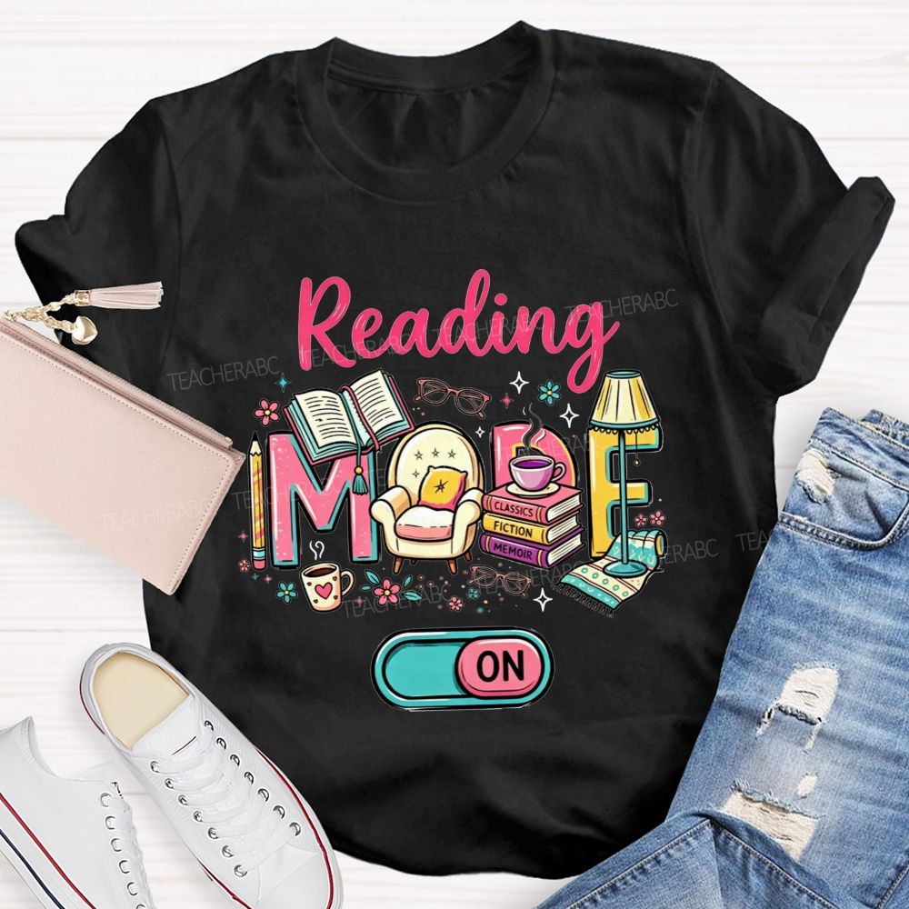 Reading Mode On Book Lover Armchair Coffee Floral T-shirt