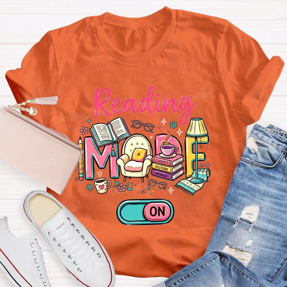 Reading Mode On Book Lover Armchair Coffee Floral T-shirt