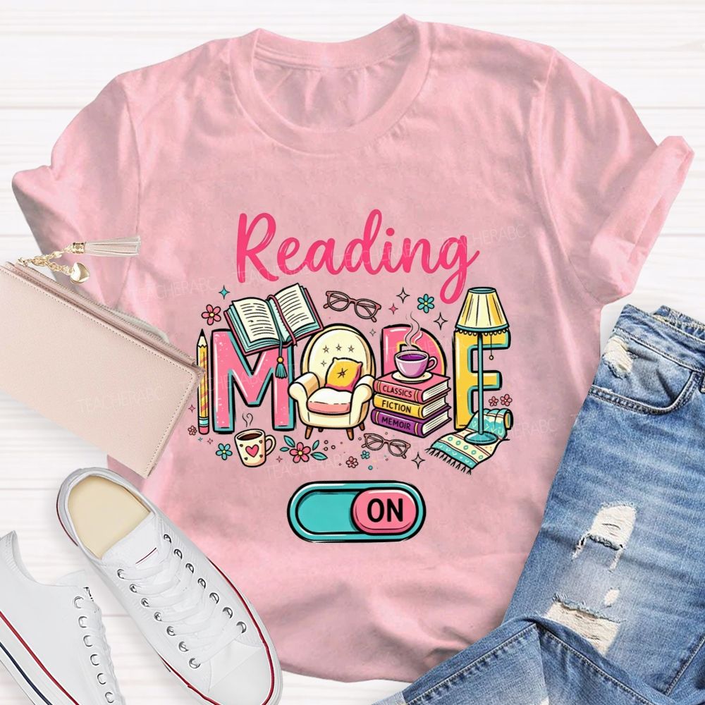 Reading Mode On Book Lover Armchair Coffee Floral T-shirt