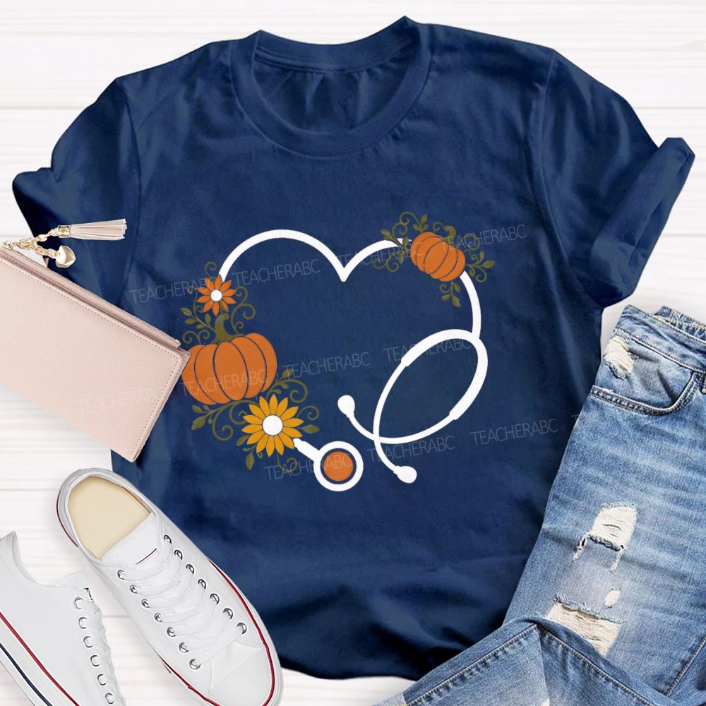 School Nurse Pumpkin Teacher T-Shirt