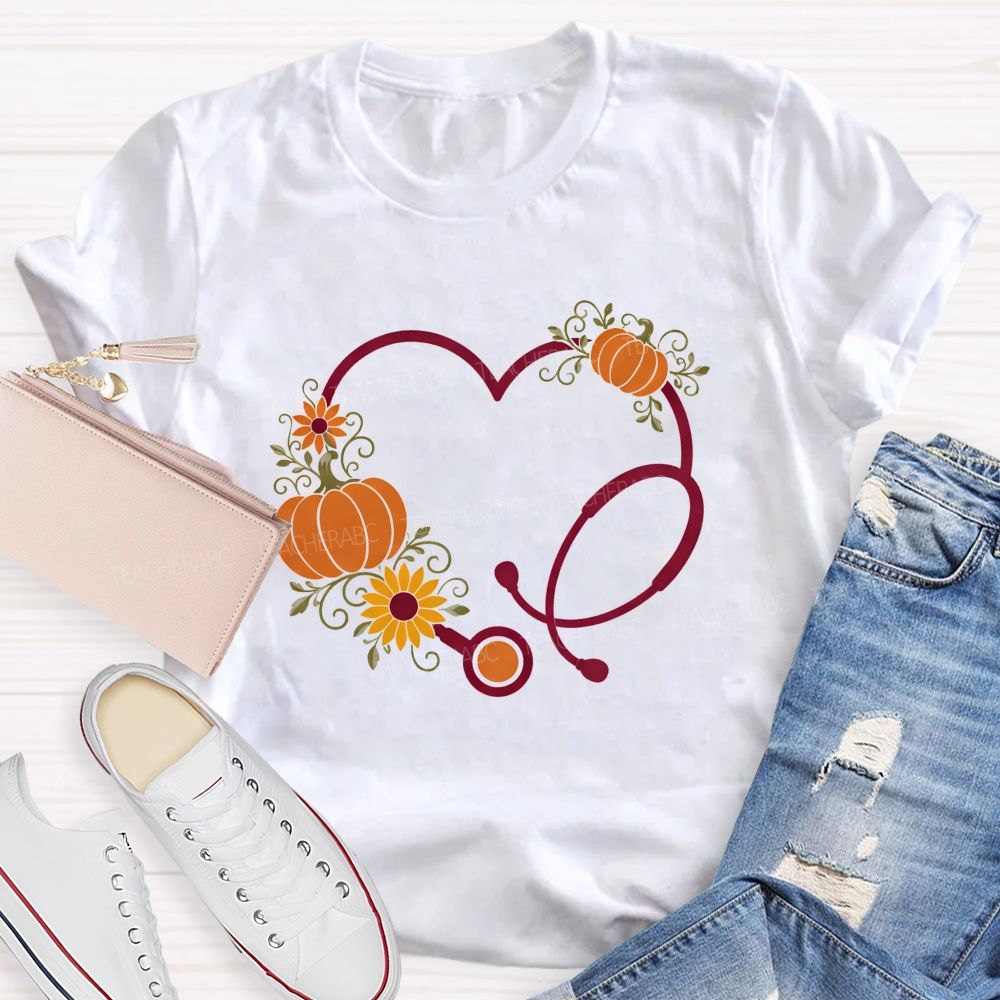 School Nurse Pumpkin Teacher T-Shirt