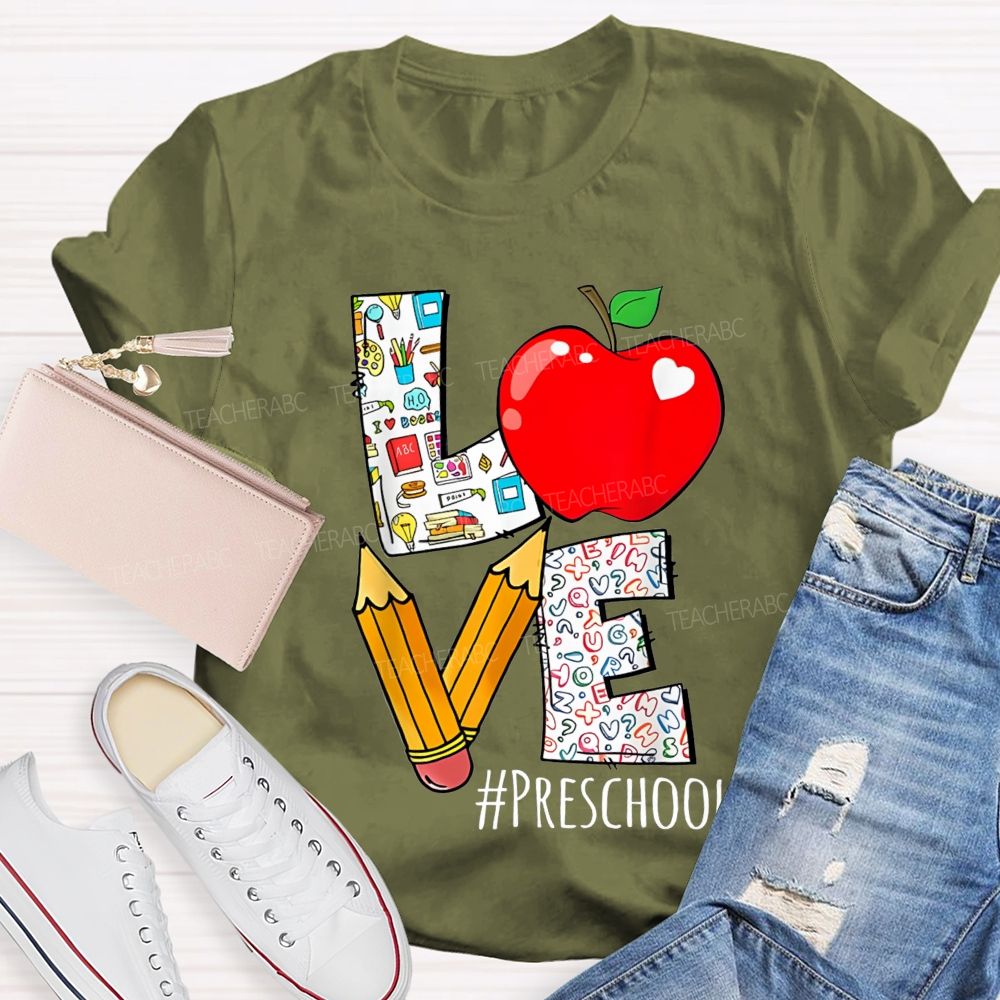 Personalized Grade Creative Love-Themed Designs Back To School Teacher T-Shirt