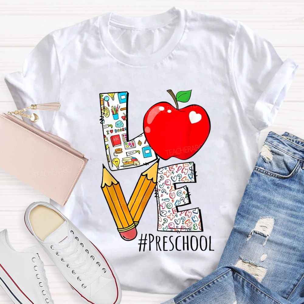 Personalized Grade Creative Love-Themed Designs Back To School Teacher T-Shirt