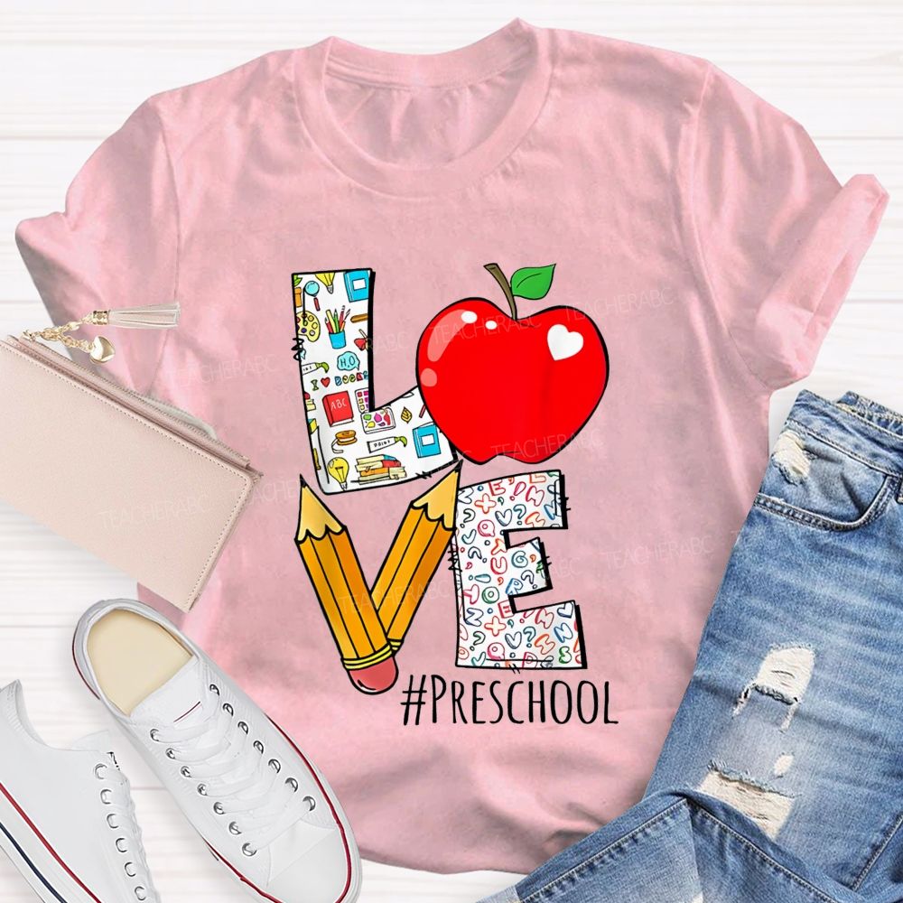 Personalized Grade Creative Love-Themed Designs Back To School Teacher T-Shirt