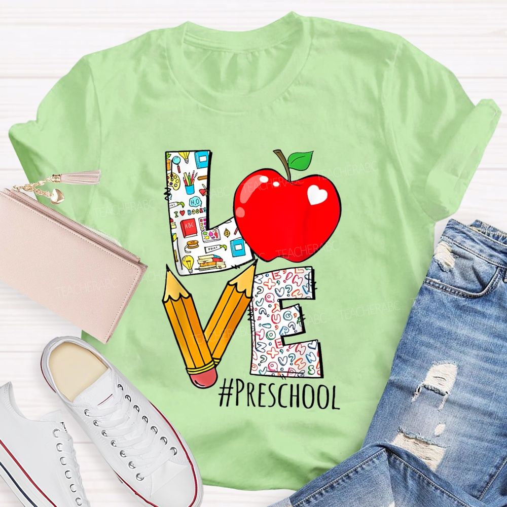 Personalized Grade Creative Love-Themed Designs Back To School Teacher T-Shirt