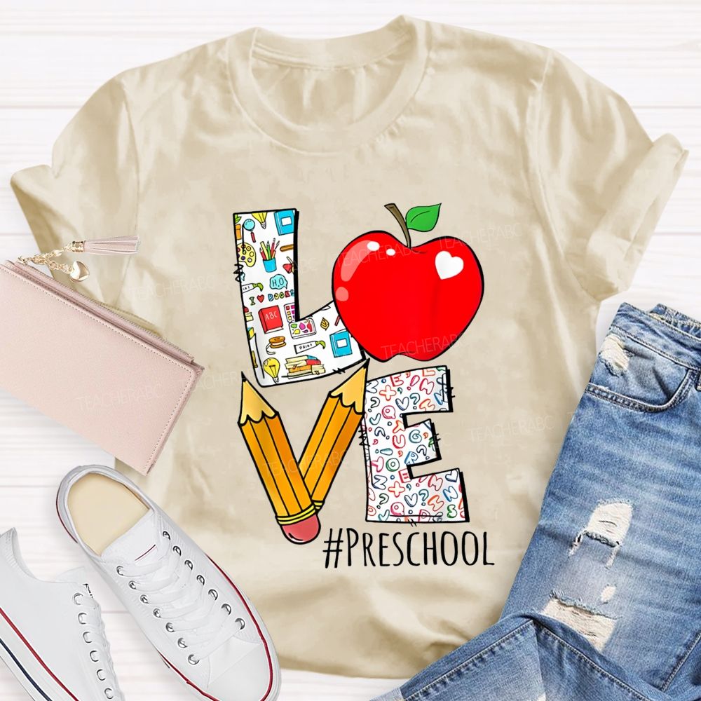 Personalized Grade Creative Love-Themed Designs Back To School Teacher T-Shirt