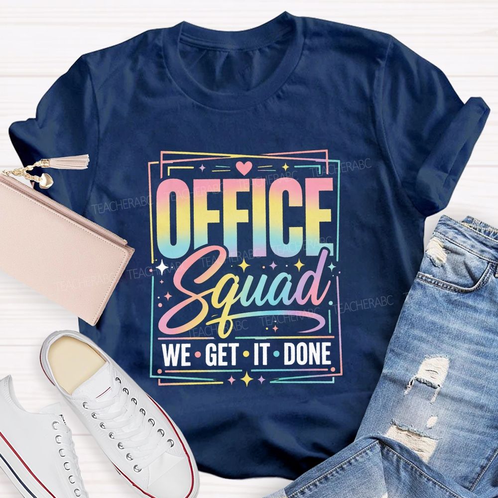 Office Squad We Get It Done Rainbow Pastel T-shirt