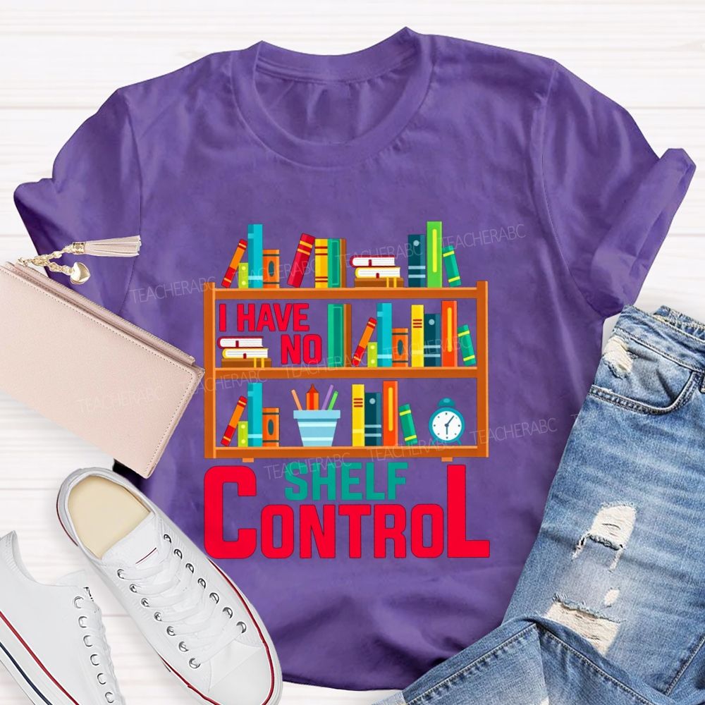 I Have No Shelf Control Bookshelf Graphic T-shirt