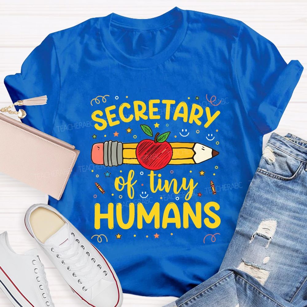 Secretary Of Tiny Humans Pencil Apple T-shirt