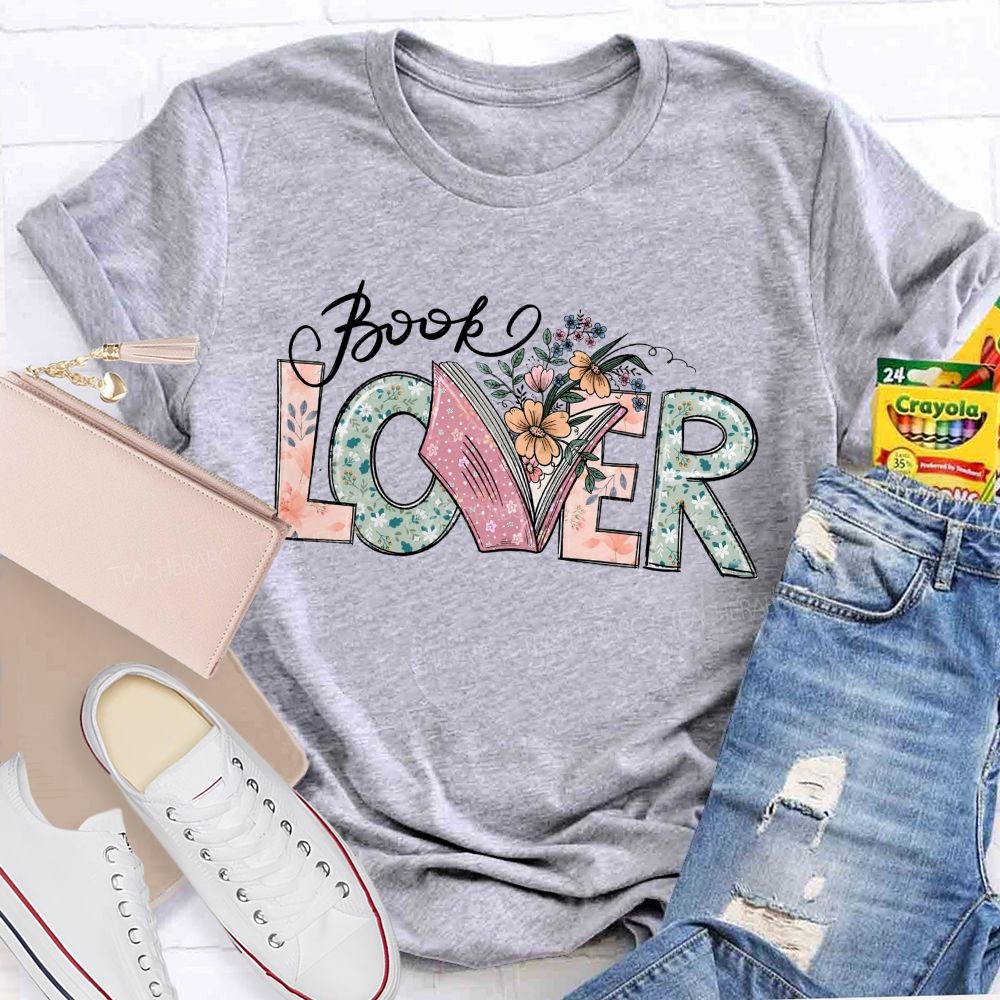 Floral Book Lover Teacher T-Shirt