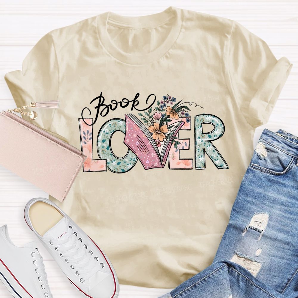 Floral Book Lover Teacher T-Shirt