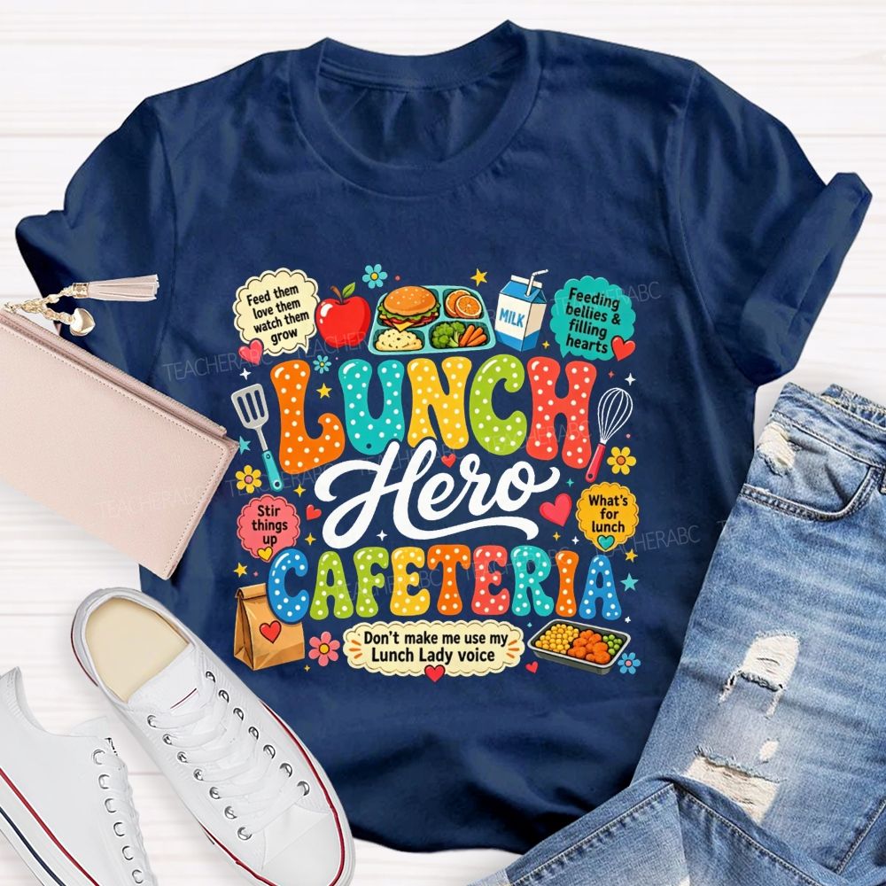 Lunch Hero Cafeteria Groovy Polka Dot Lunch Lady Don'T Make Me T-shirt