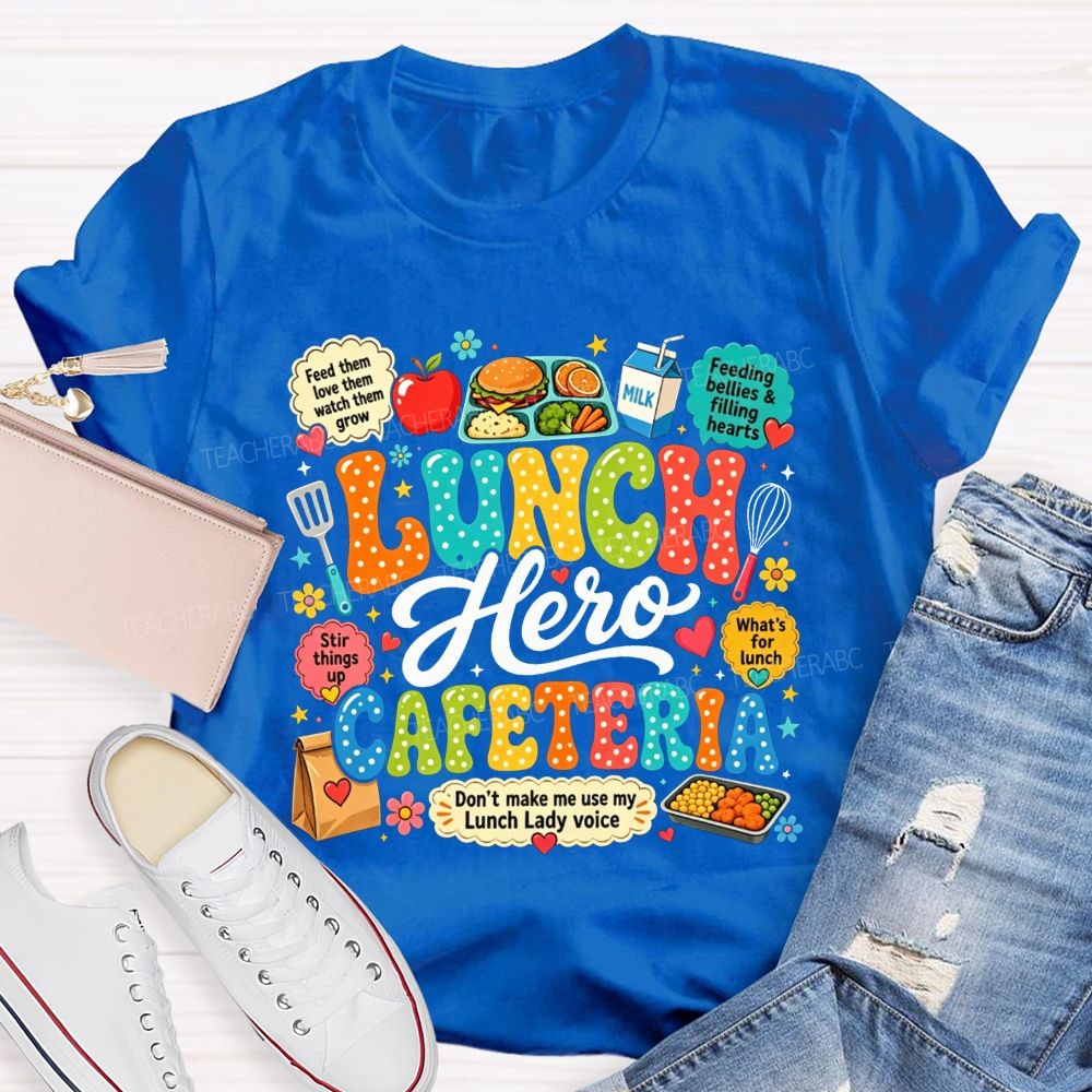 Lunch Hero Cafeteria Groovy Polka Dot Lunch Lady Don'T Make Me T-shirt
