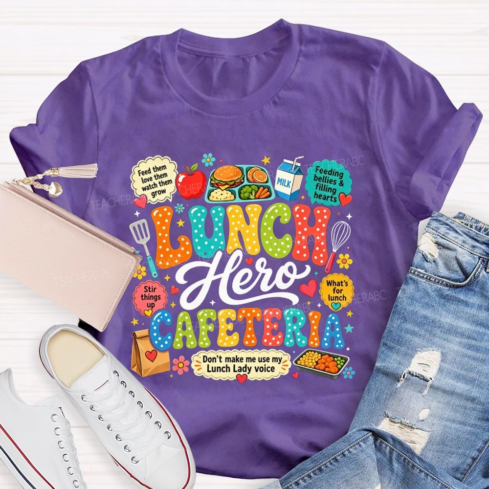 Lunch Hero Cafeteria Groovy Polka Dot Lunch Lady Don'T Make Me T-shirt