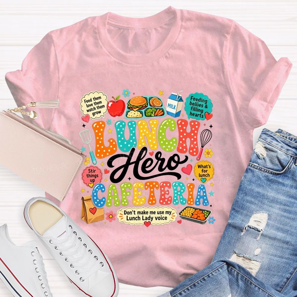 Lunch Hero Cafeteria Groovy Polka Dot Lunch Lady Don'T Make Me T-shirt