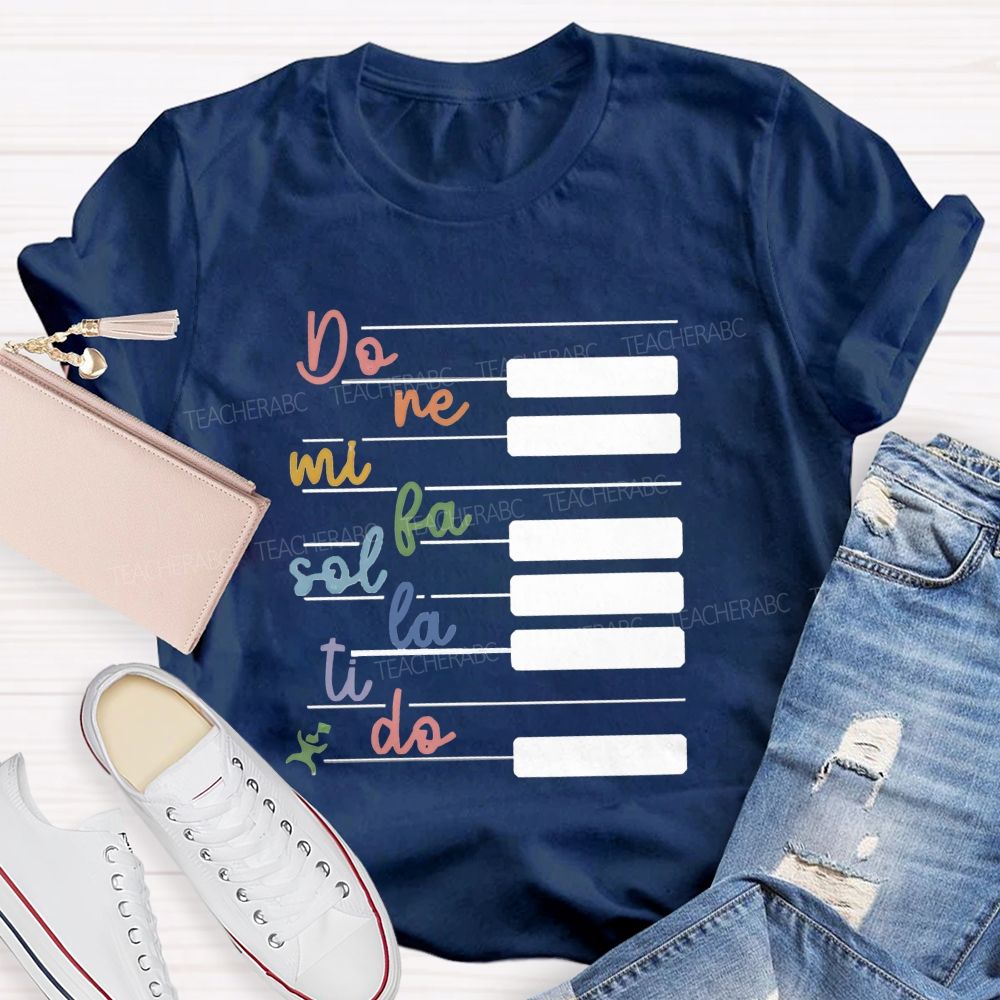 Do Re Mi Piano Keys Music Teacher T-Shirt