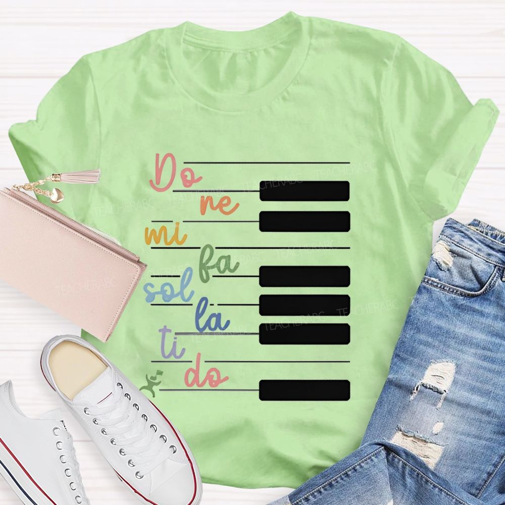 Do Re Mi Piano Keys Music Teacher T-Shirt