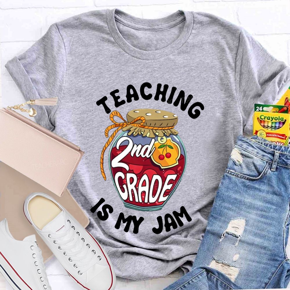 Personalized Grade Teaching 2nd Grade Is My Jam Cherry Teacher T-shirt