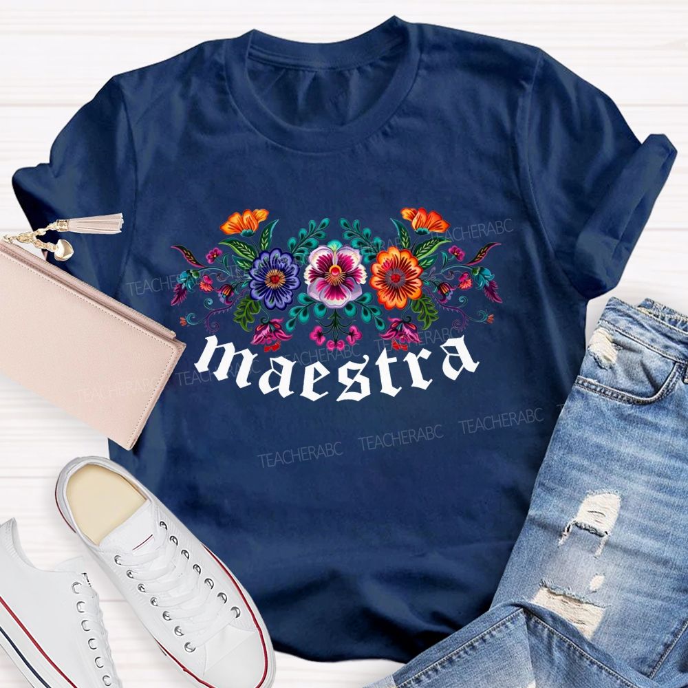Maestra Mexican Folk Art Spanish Teacher T-shirt