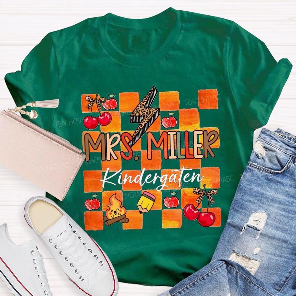 Personalized Name And Grade Little Kindergarten Learners Teacher T-shirt