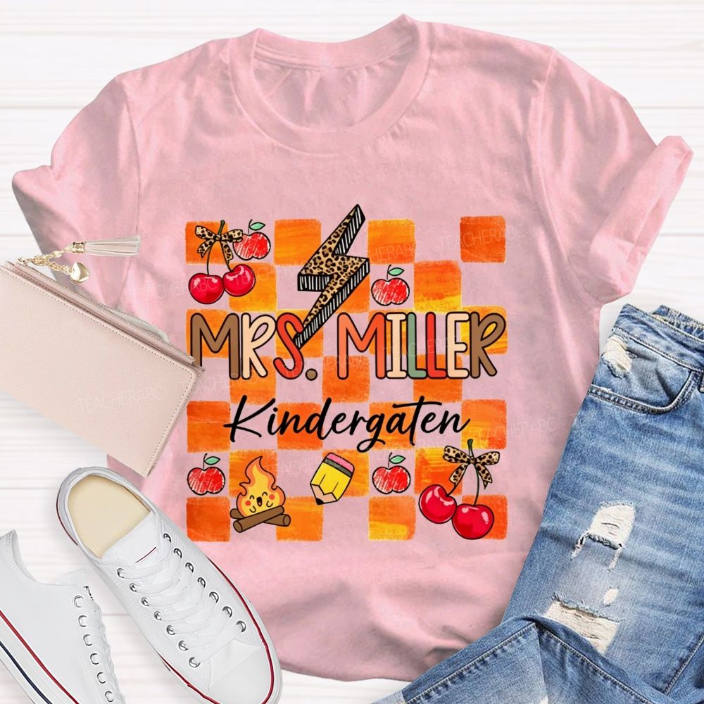 Personalized Name And Grade Little Kindergarten Learners Teacher T-shirt