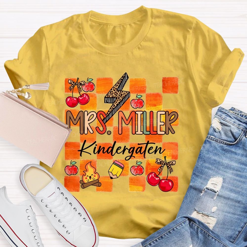 Personalized Name And Grade Little Kindergarten Learners Teacher T-shirt