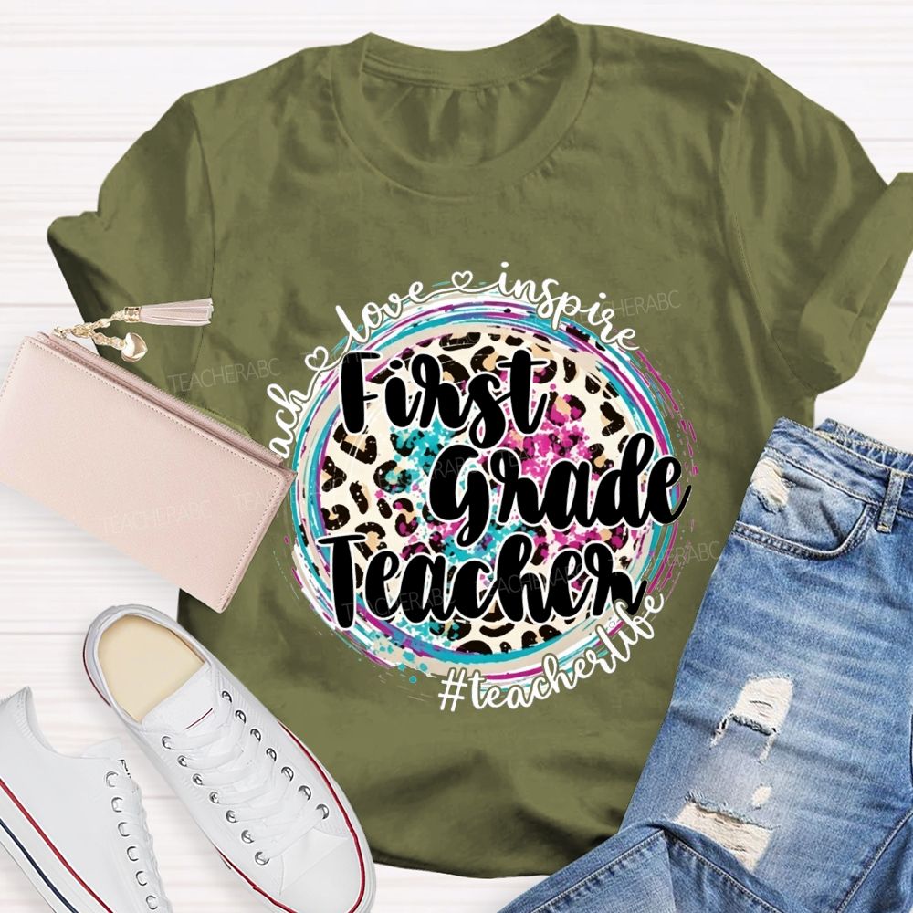 Personalized Grade Teacher Teach Love Inspire Teacher Life T-shirt