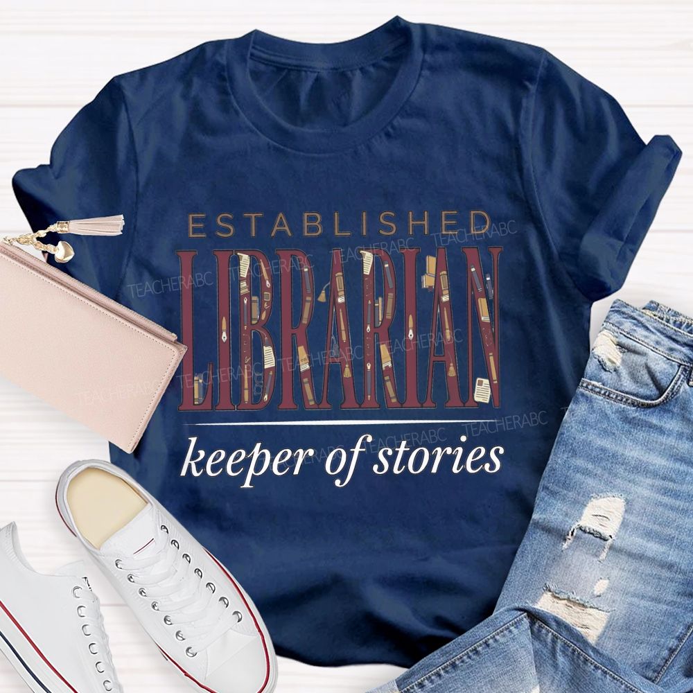 Established Librarian Keeper Of Stories T-shirt