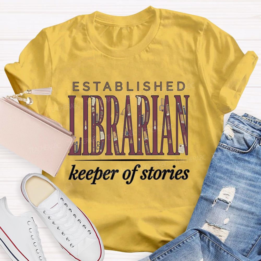 Established Librarian Keeper Of Stories T-shirt