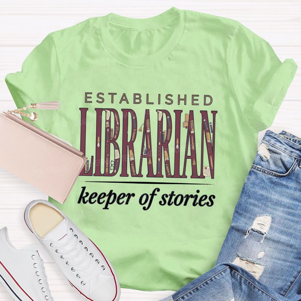 Established Librarian Keeper Of Stories T-shirt