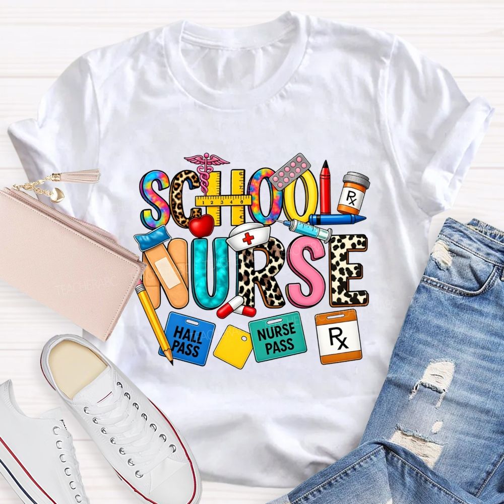 Leopard School Nurse Keeping Students Well T-shirt