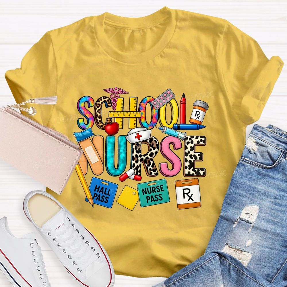 Leopard School Nurse Keeping Students Well T-shirt