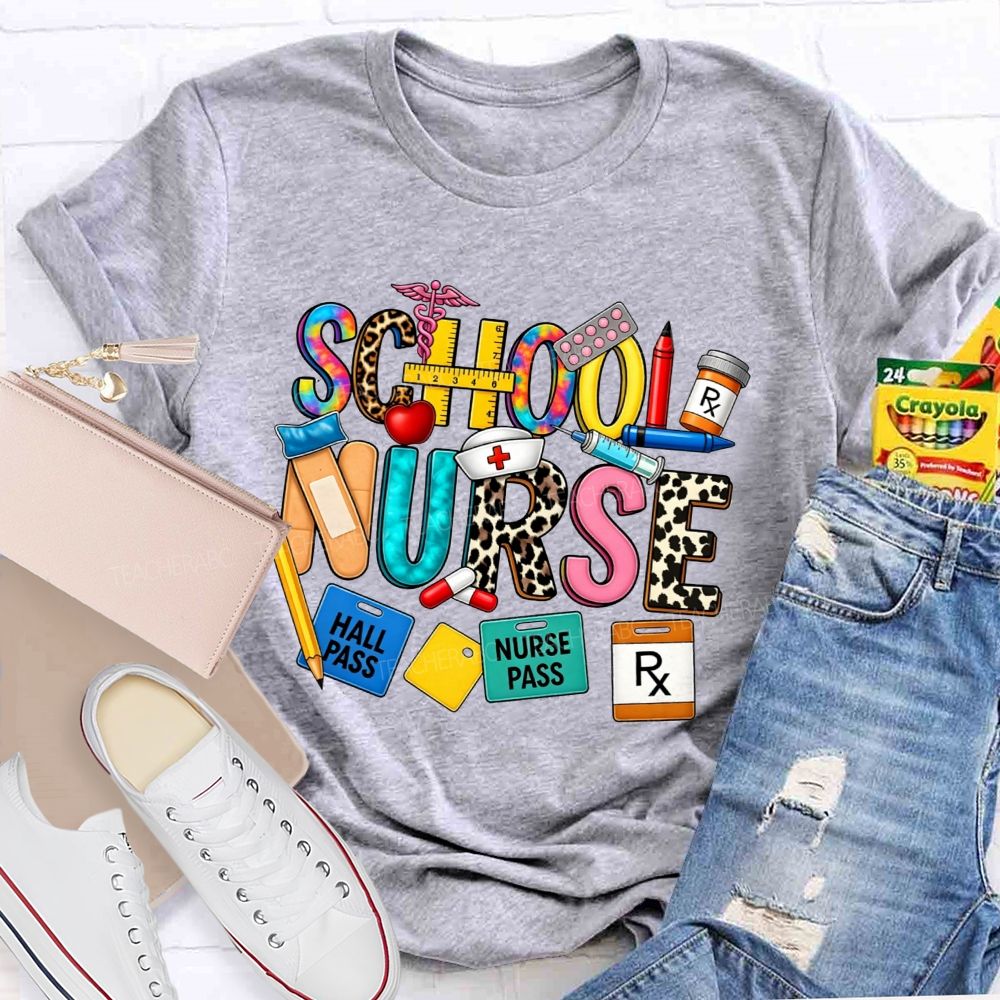 Leopard School Nurse Keeping Students Well T-shirt